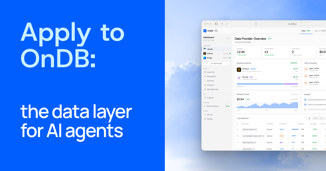 Apply to OnDB: the data layer for AI agents